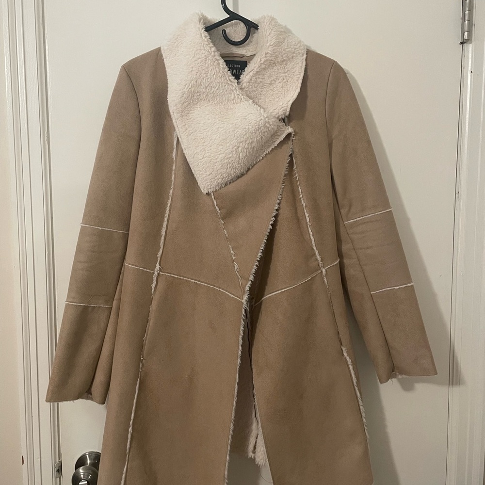 Cozy Tan Teddy Jacket with Shearling Collar